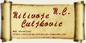 Milivoje Čuljković vizit kartica